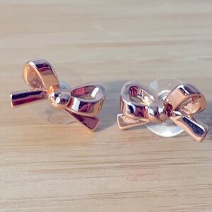 Kate Spade Rose Gold Bow Earrings